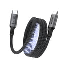 Rixus RXUC03 Magnetic USB-C 4.0 To USB-C Cable Easy Roll Up 150CM 100W Space Gray