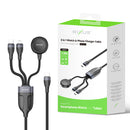Rixus RXUC31 3 in 1 Watch And Phone Charger Cable 120CM Black