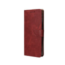 Rixus Bookcase For Samsung Galaxy S23 Ultra S918B Dark Red