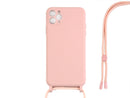 Rixus For iPhone 11 Pro TPU Necklace Cord Cover Pink
