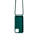 Rixus For iPhone 14 Pro TPU Necklace Cord Cover Dark Green