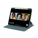 For iPad Pro 11" (2024) PU Leather Protective Case Midnight Green