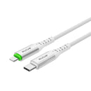 Rixus RXUC21L Auto Disconnect USB-C To Lightning Cable White