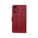 Rixus Bookcase For iPhone 16 Plus Dark Red