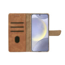 Rixus Bookcase For Samsung Galaxy S25 Plus S936B Light Brown