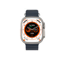 DTNO 1 DT8 Ultra Plus Smart Watch With Blue Strap Silver