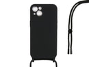 Rixus For iPhone 13 Mini TPU Necklace Cord Cover Black