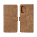 Rixus Bookcase For Samsung Galaxy S23 FE S711B Light Brown
