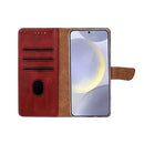 Rixus Bookcase For Samsung Galaxy S25 S931B Dark Red