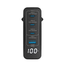 Rixus RX100 100W GaN Power Adapter With Digital Display Black
