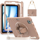 Rixus RXTC08 Anti Shock Case For iPad Air 13" (2024, 2025), iPad Pro 12.9" (2018, 2020, 2021, 2022) Latte