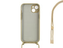 Rixus For iPhone 14 TPU Necklace Cord Cover Gold