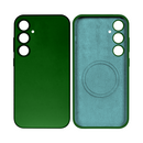 Rixus For Samsung Galaxy S24 5G S921B Soft TPU Phone Case With MagSafe Dark Green