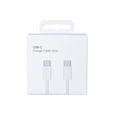 For Apple iPhone 15 USB-C to USB-C Cable 200cm 60W Woven White Retail Box