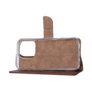 Rixus Bookcase For iPhone 16 Pro Brown