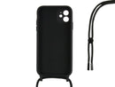 Rixus For iPhone 12 TPU Necklace Cord Cover Black
