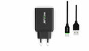 Rixus RX70B Dual USB And PD Charger With USB To Type-C Cable 30W Black