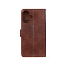 Rixus Bookcase For iPhone 16 Brown