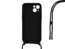 Rixus For iPhone 13 Mini TPU Necklace Cord Cover Black