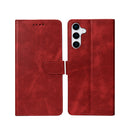 Rixus Bookcase For Samsung Galaxy S25 Plus S936B Dark Red