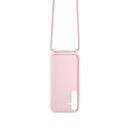 Rixus For Samsung Galaxy A15 5G A156B TPU Necklace Cord Cover Pink