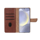 Rixus Bookcase For Samsung Galaxy S25 Plus S936B Brown