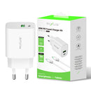 Rixus RX90CC Adapter With USB-C To USB-C Cable 100CM 20W White