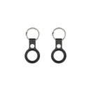 For Apple AirTag Leather Key Ring Black (Compatible)