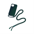 Rixus For iPhone 14 Pro TPU Necklace Cord Cover Dark Green