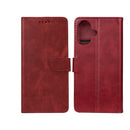 Rixus Bookcase For iPhone 16 Plus Dark Red