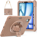 Rixus RXTC08 Anti Shock Case For iPad Air 13" (2024, 2025), iPad Pro 12.9" (2018, 2020, 2021, 2022) Latte