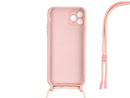 Rixus For iPhone 11 Pro TPU Necklace Cord Cover Pink