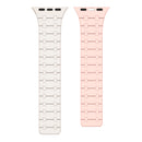 Rixus For Apple Watch 38mm, 40mm, 41mm Silicone Band With Magnetic White + Pink