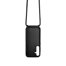 Rixus For Samsung Galaxy A15 5G A156B TPU Necklace Cord Cover Black
