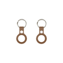 For Apple AirTag Leather Key Ring Saddle Brown (Compatible)