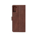 Rixus Bookcase For Samsung Galaxy S21 FE G990B Brown
